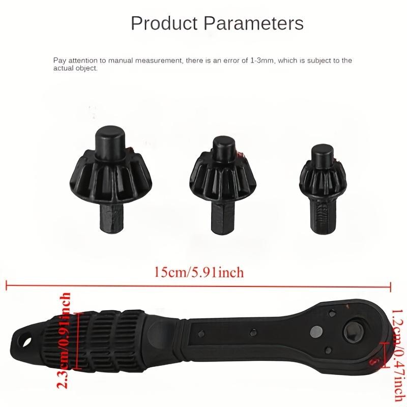 4pcs iron drill wrench, upgraded second generation, exchange head key,