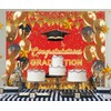 DASHAN Graduation Backdrop Red and Gold Congratulations Bachelor Cap Congrats