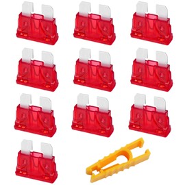 Car Fuses 10 Pieces, JatilEr Car Fuses 10 A Standard, Blade Fuses Car, Plug Fuse with 1 Fuse Puller for Car/RV/Truck/Motorcycle/Boat