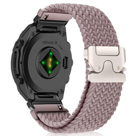 SeNool QuickFit 20mm Straps for Garmin Fenix 8 43mm/Fenix 7S Pro Solar/Fenix 7S/ Fenix 6S/Fenix 6S Pro/Fenix 5S, Nylon Braided Wristbands Watch Band for Garmin Descent Mk3S/Descent Mk3Si- Dark Purple