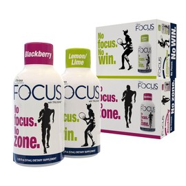 Focus Shots with Trilogine Variety Pack, 24 Count (1.93 fl oz), Blackberry, Lemon Lime Flavors