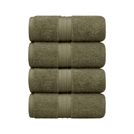 Cotoniche Hand Towels 4 Pack - 100% Organic Cotton & Soft, Large (16"x 28") Thick, Cozy - Versatile, Perfect as and Face Towel, Spa and Gym Towels - Army Green