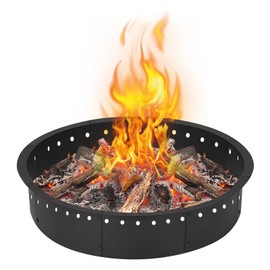 Fire Pit Ring 40 inch Outer/36 inch Inner Smokeless Fire Ring for Outside Fire Pit, Heavy Duty Metal Round Fire Pit Insert DIY Campfire Ring Above or In-Ground