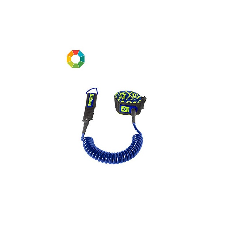 Mystic SUP Coiled Leash - 10ft - Grey/Mint