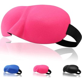 Mascarilla Azul para Dormir/Antifaz para Dormir Azul para Los Ojos. Perfecta para Dormir, Viajar y Meditar. Memory Foam. Sleep Mask y Sleeping Mask. (Color Rosa)