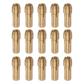 HARFINGTON 15pcs Brass Collet 3.2mm Brass Drill Chucks Mini Electric Grinder Quick Change Drill Chuck Bit Sets for Rotary Tools, 4.8mm Shank Diameter