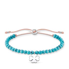 Thomas Sabo 925 Sterling Silver Clover Green Beads Bracelet A1983, Sterling Silver, Not applicable