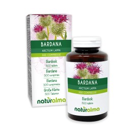 Large Burdock (Arctium lappa) Roots Naturalma | 150 g | 300 Tablets of 500 mg | Dietary Supplement | Natural and Vegan