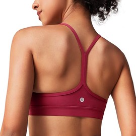 BAYDI Clouduxi Y-Back Sports Bra - Light Support Racerback Yoga Bra, A-C Cup, Garnet Rose