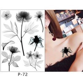 X-Ray Tattoos Flower Tattoos X-Ray Tattoos 5 Sheets Set XRay1