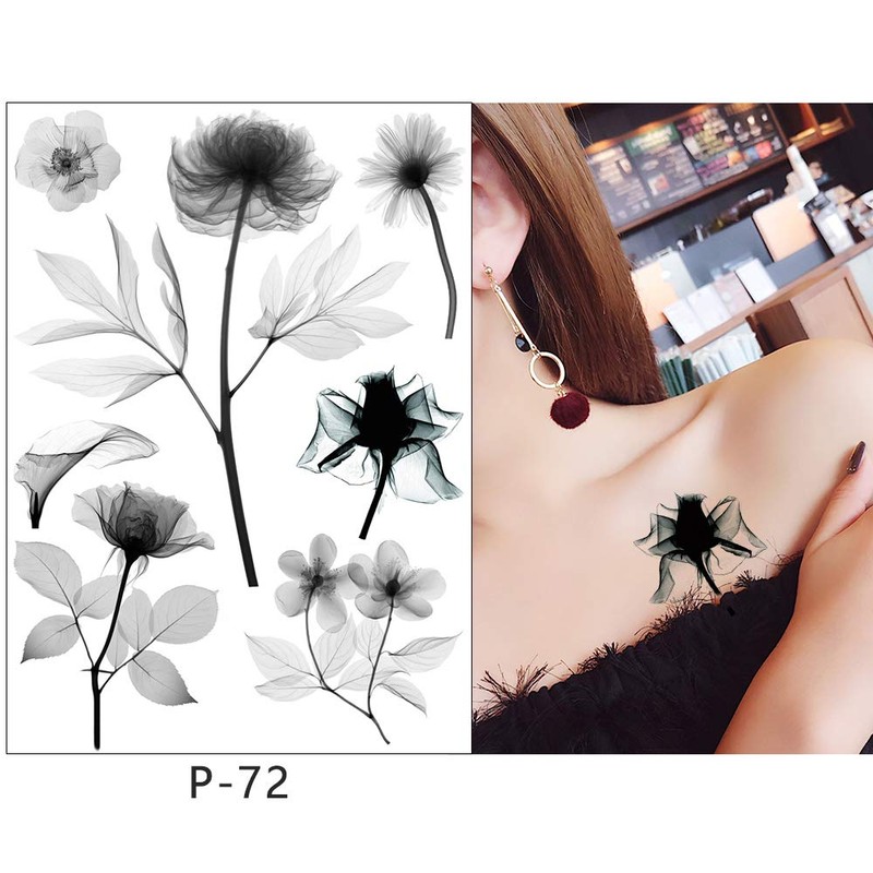 X-Ray Tattoos Flower Tattoos X-Ray Tattoos 5 Sheets Set XRay1