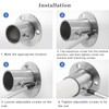 Moicstiy 4Pcs 3/4 Inch Dia Closet Rod Flange Holder Stainless