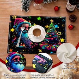 Miioto Christmas Place Mats, Place Mat Christmas Washable, Place Mats Christmas, Non-Slip and Heat Resistant, Place Mat Fabric for Kitchen, Party, Christmas Decoration, 30 x 45 cm