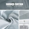 Gelbchu Grey Fabric Bath Shower Curtain,Waterproof Design and Polyester,Quick-Drying,Heavy Weight,Extra