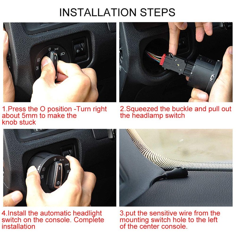 headlight switch jetta se + Headlight Switch Light Sensor,Akozon Auto