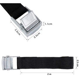 16 Pcs Ratchet Tie Down Straps Fastening Lashing Straps Tensioning Belts Luggage Straps van straps, ​Adjustable Straps with Buckle for Bicycle Carrier Cargo Trailer Car Luggage (2.5 cm x 2 m)