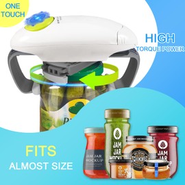 Higher Torque and Automatic Electric Jar Opener,One Touch Jar Opener for Arthritis,Weak Hands and Seniors,Convenient and Useful Kitchen Gadgets,Gifts for Seniors