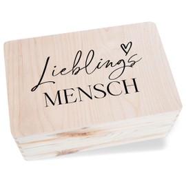 Shirtracer Wooden Keepsake Box - Girlfriend - Favourite Person Box | Friends Box Favourite Person | Heart Man Box | Gift Ideas | Valentine's Day | Christmas - 30 x 20 x 14 - Wood