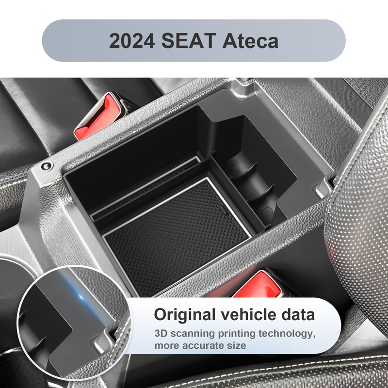 SKTU For Seat Ateca 2016-2024 Glove Box Armrest Storage Compartment