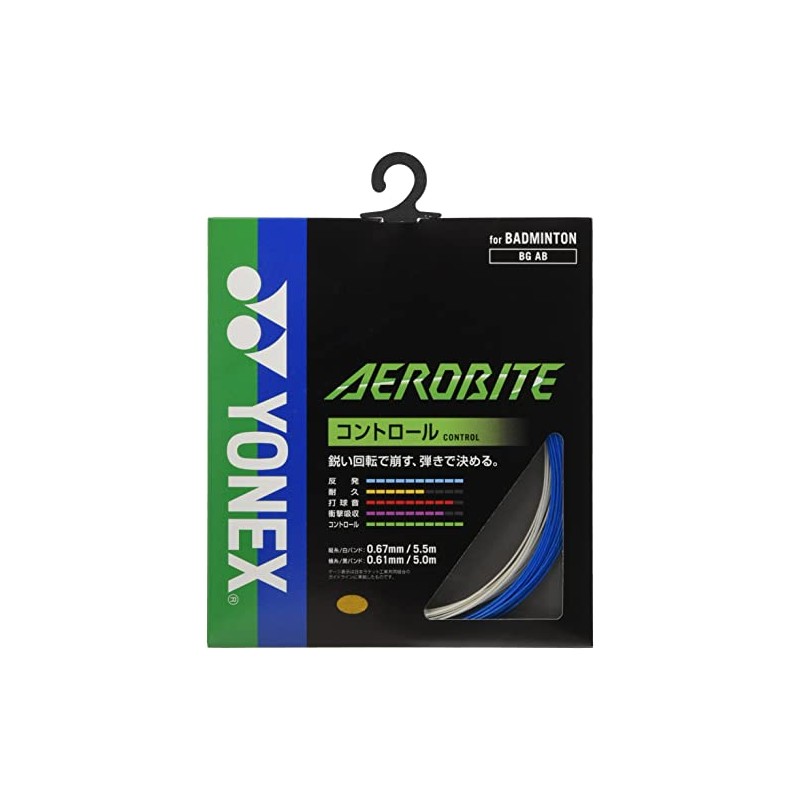 YONEX Badminton Strings, Aerobite (0.61 mm), BGAB, White x Blue