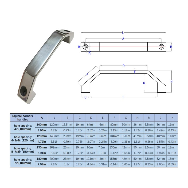 Heavy Duty 304 Stainless Steel Bow Door Handle, Handle handrail