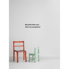Decal – Vinyl Wall Sticker : Why Didn't Noah swat Those Two Mosquitoes? Quote Home Living Room Bedroom Decor - 22 Colors Available Size: 6 Inches X 16 Inches