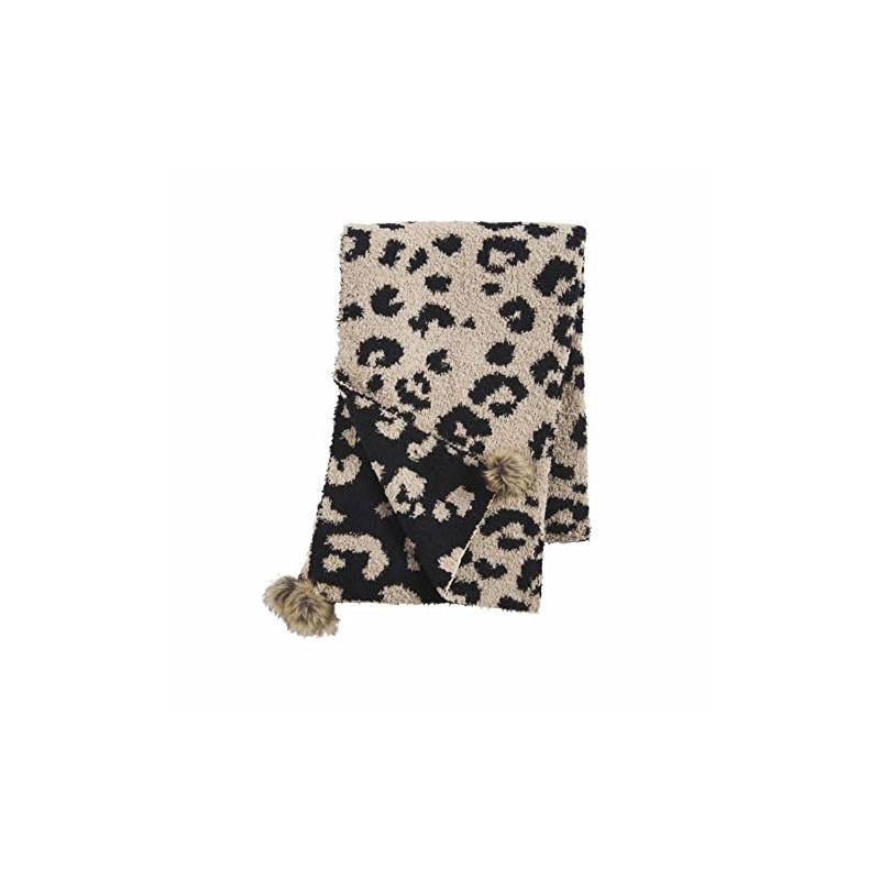 Mud Pie Leopard Chenille Womens Scarf, Tan Leopard