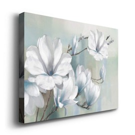 Wexford Home Landscape Canvas Wall Art Abstract Floral Forest Modern Pictures Artwork Decoration for Living Room Kitchen Bathroom Office, Ready to Hang, Spring Magnolias, 24x36