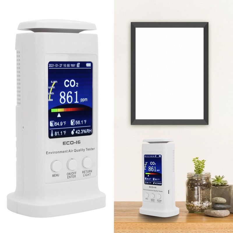 ECO-16 Color Screen CO2 Detector Air Quality Monitor Temperature Humidity