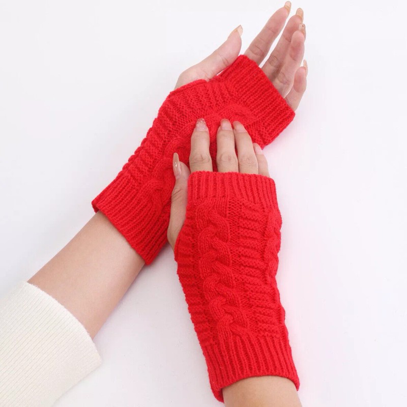 Patry Guantes Sin Dedos Invierno Frío Elige Color Navidad Lana
