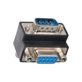 chenyang RS-232 Connectors, EIA RS-232 D-Sub 9 Pin Male to Female 90 Degree Angled Gender Changer Extension Adapter for Monitor and Projector