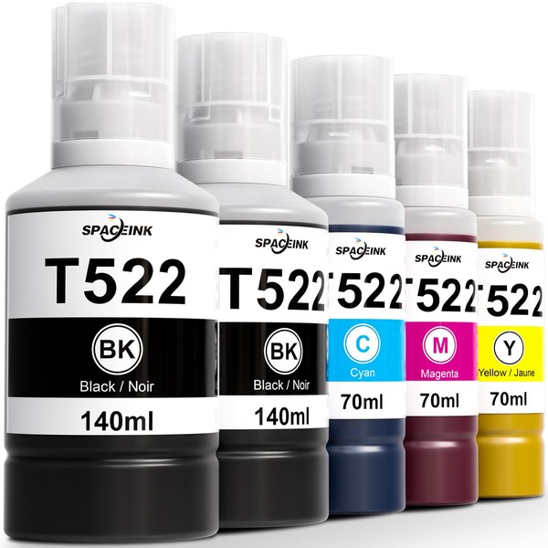 Spaceink T522 522 Ink Refill Bottles for Ecotank ET-2720 ET-2800