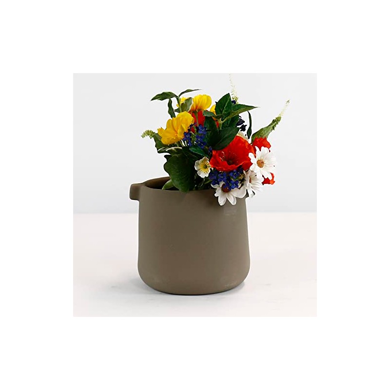 Sill and Sage Textured Handled Pots, Stone, Large