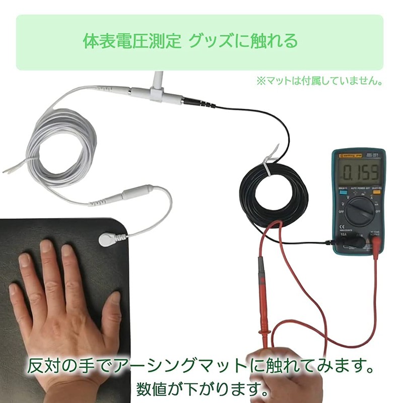 riraku-life Earthing Health Method Connected to Earthing/Earthing Measurement Kit (No