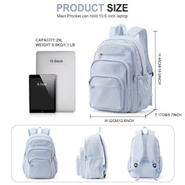 College Backpack For Women Men,Lightweight High School Bag,School Backpack With Lots Of Pockets,Cute Bookbag For Teens Boys Girls,Casual Daypack Backpack For School(Blue)