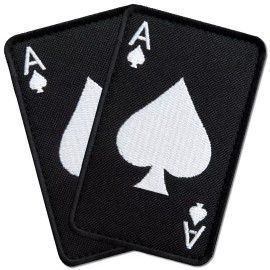 bluyellow Ace of Spades Tactical Patch Set | 2 Embroidered Patches for Military Vests