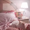 LTTKLMP Nordic White Pink Table Lamp for Girl's Bedroom Single