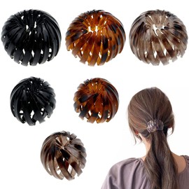 6 Pcs Birds Nest Hair Clips Hair Claw Clamps Bun Makers Expandable Ponytail Holder Comb Hair Bands Hair Accessory for Women Girls