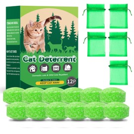 Cat Deterrent Outdoor, Natural Peppermint Oil Cat&Dog Deterrent Outdoor and Indoor, Keep Cats Out of Yard Permanently, Protect Your Yard and Furniture,12 Count (Pack of 1 Green)