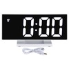Digital Alarm Clock LED Mirror Screen USB Charging Automatic Dimming