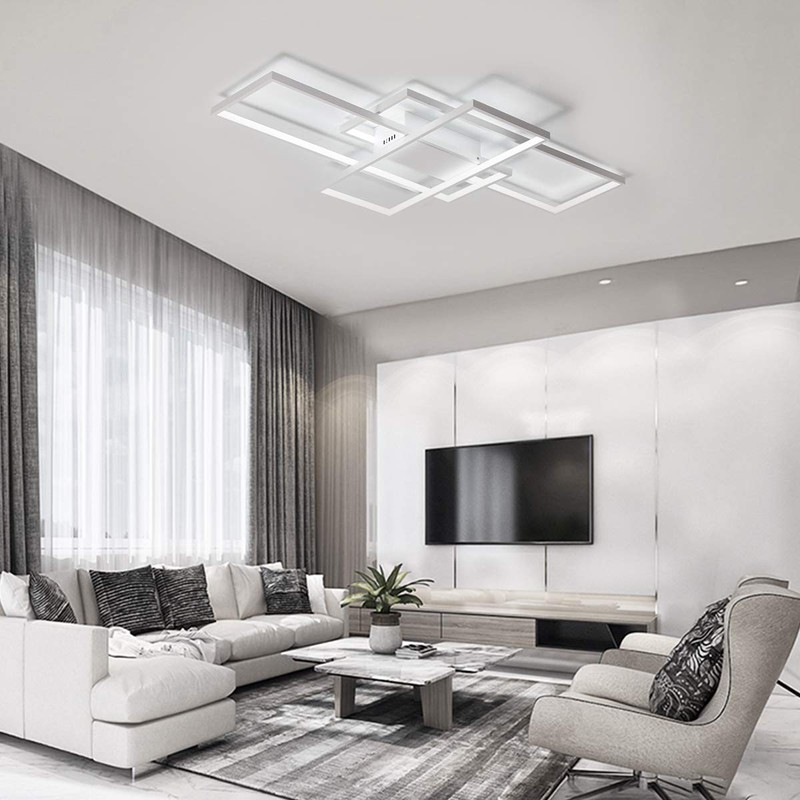 Jaycomey Ceiling Light,Modern LED Ceiling Lamps with 3 Squares,75W Cool