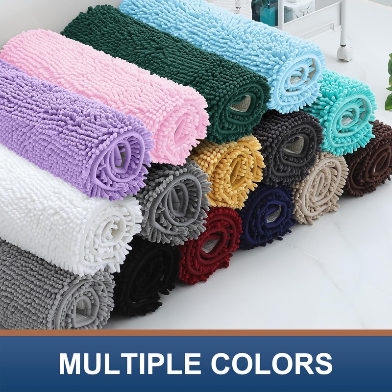 Smiry Luxury Chenille Toilet Rugs U-Shaped 20''x20'', Soft Absorbent Non-Slip