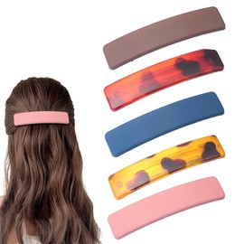 Pack of 5 Hair Clips Women's Thin Hair, Automatic Hair Clips Vintage, French Hair Clips Women for Thin Hair and Thick Hair, Long Basic Hair Clips Set for Women, Hair Clips Women
