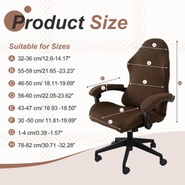 PATIKIL 1 Set Office Chair Cover, Desk Chair Cover Stretchable Universal Computer Seat Slipcover Large with Armrest Covers Zipper for Rolling Office Chairs Home Desk Seat, Dark Brown