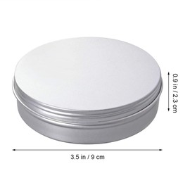 EXCEART Tin Can with Lid, 150 ml, Aluminium Tin Cans, Balm Cans, Empty Containers with Screw Lid for Salve Candy Cosmetic Lip Balm Silver Bottles for Filling Christmas