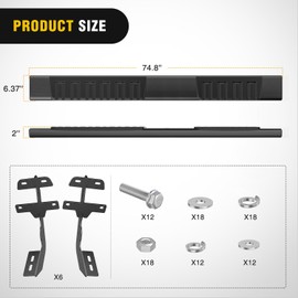 Nilight Running Boards for 2015-2025 Ford F150 Quad Cab 2 Full-Size Door & 2 Half-Size Door 6 Inch Side Step Nerf Bars Stainless Steel Black