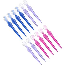 12piezas Recortador De Cejas Cuchillas De Afeitar De Acero Inoxidable Perfilador De Cejas Herramienta De Maquillaje De Para Uso Casa o Maquillaje Profesional Morado Unidades