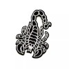 Patchwork Paradise Scorpion Black & White Embroidered Iron On Patch