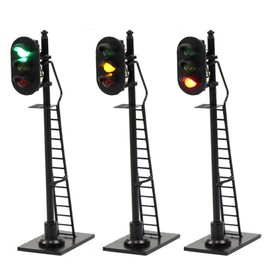Everest 3pcs Model Railway HO Scale 1:87 Traffic Block Signal 3-LEDs Green Yellow Red