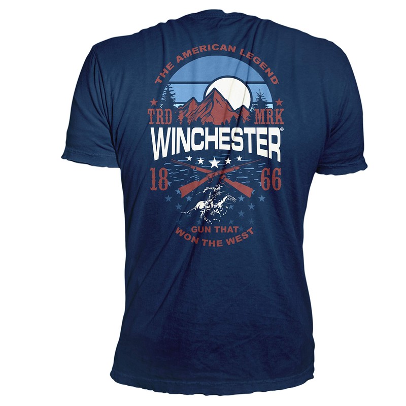 The Winchester American Mountain Rider Camisetas para hombre, marino, 3X-Large